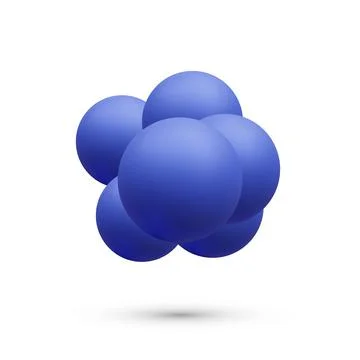 3d realistic abstract molecules isolated on white background. Group of atoms Stock-Illustration