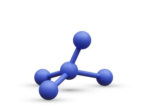 3d realistic abstract molecules isolated on white background. Scientific bann Stock-Illustration