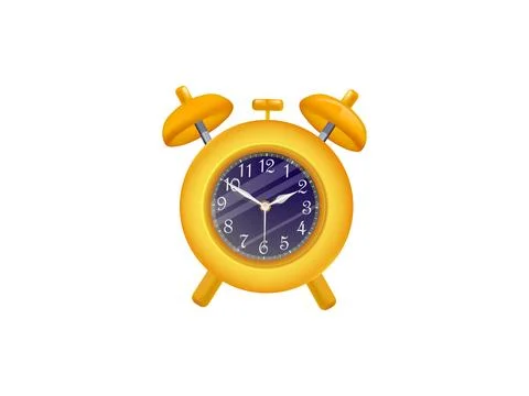 3D realistic alarm clock vector illustration with classic analog design, meta 스톡 일러스트
