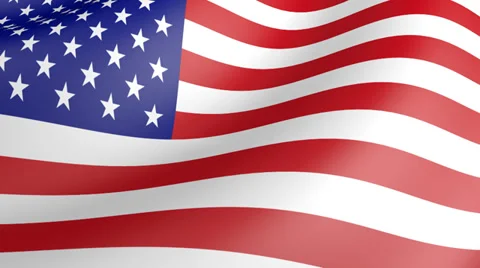 3D Realistic American Waving Flag Video stock 30395333