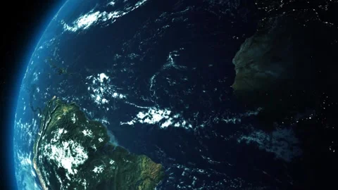 3D Realistic Animation of Planet Earth Globe Rotating in Deep Space with Ga.. Stock Footage 313756465