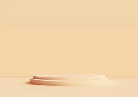 3D realistic beige podium on soft background. It's perfect for product disp.. Stock Illustration