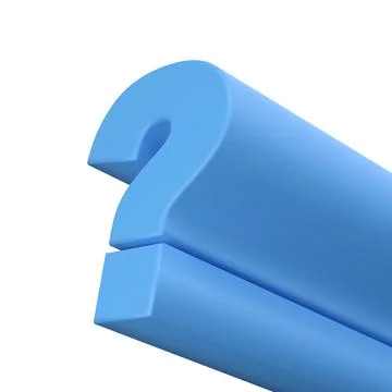 3d Realistic blue question mark. luxury template decorative design illustration Stock Illustration