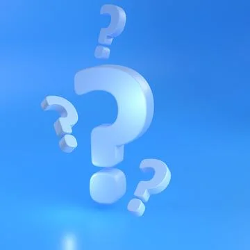 3d Realistic blue question marks on blue background. luxury template decorative Stock Illustration