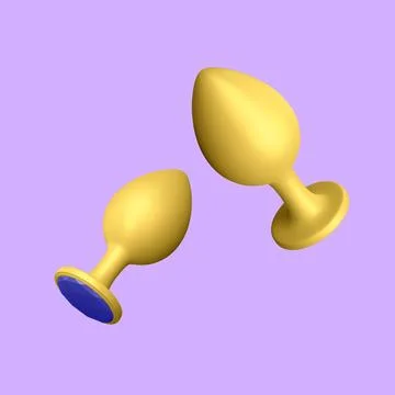 3d realistic butt plug isolated on light background. Sex toys for ass. Vector Illustrazione stock