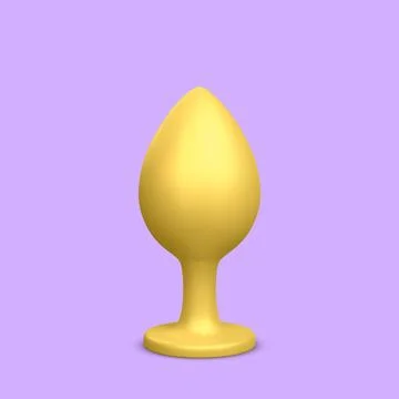 3d realistic butt plug isolated on light background. Sex toys for ass. Vector Stock-Illustration