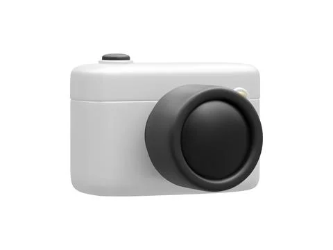 3d realistic camera isolated on white background. Vector illustration. Stock Illustration