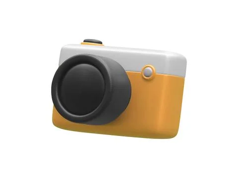 3d realistic camera isolated on white background. Vector illustration. Stock Illustration