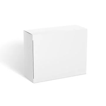 3D Realistic Clear White Package Box Template 库存插图