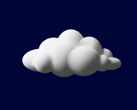 3D realistic cloud in clay style Stock Illustration
