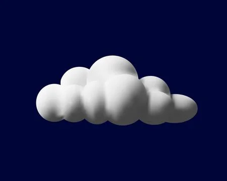 3D realistic cloud in plastic style Stock Illustration