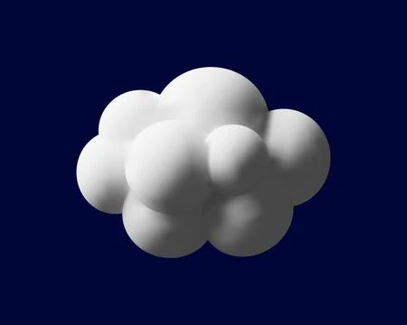 3D realistic cloud in plastic style Stock Illustration