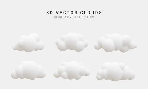3d realistic clouds collection. Vector illustration. Stock-Illustration