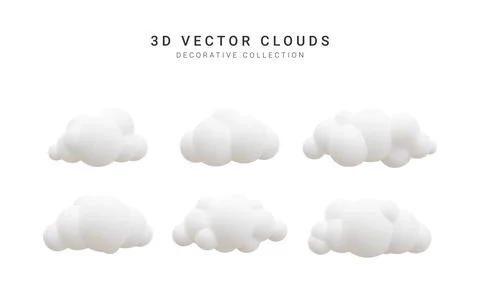 3d realistic clouds collection. Vector illustration. Stock Illustration