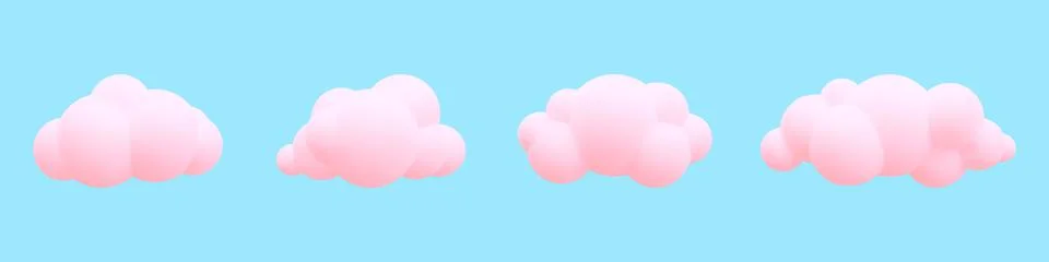 3d realistic clouds collection. Vector illustration. Illustrazione stock