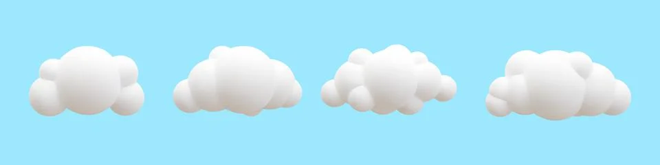 3d realistic clouds collection. Vector illustration. Stock-Illustration