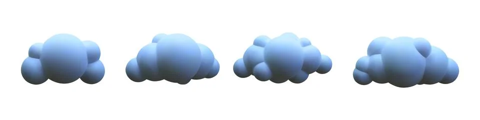 3d realistic clouds collection. Vector illustration. Stock-Illustration