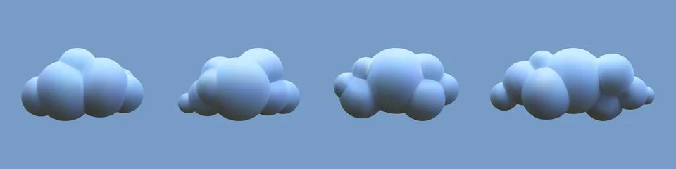 3d realistic clouds collection. Vector illustration. Stock Illustration