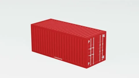 3D realistic container fall on white background animation, 3D animation in 4K Stock-Footage 231902507