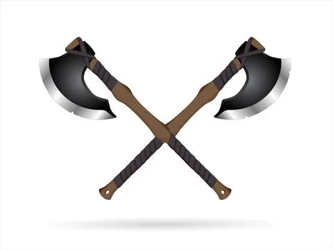 3D realistic crossed axe Stock Illustration