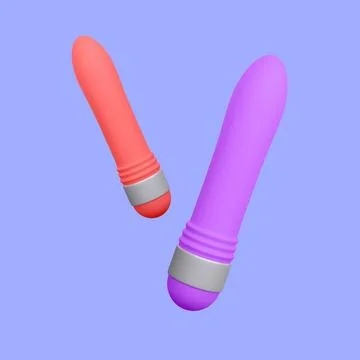 3d realistic dildos vibrator isolated on light background. Sex toys for sex s Stock Illustration