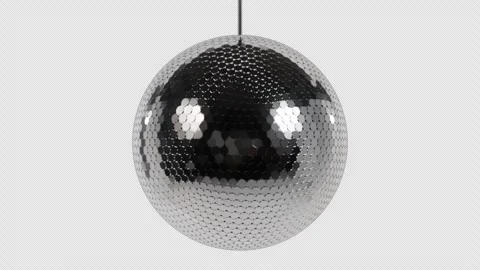 3d Realistic Disco Mirror Ball Rotating Loop 4k Alpha Transparent Stock Footage 346858444