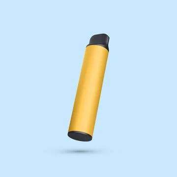 3d realistic disposable electronic cigarette isolated on light background. Mo Stock Illustration