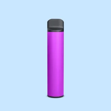 3d realistic disposable electronic cigarette isolated on light background. Mo Illustrazione stock