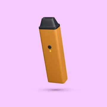 3d realistic disposable electronic cigarette isolated on light background. Mo Illustrazione stock