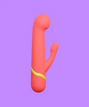 3d realistic double headed dildo vibrator isolated on light background. Sex t Stock-Illustration
