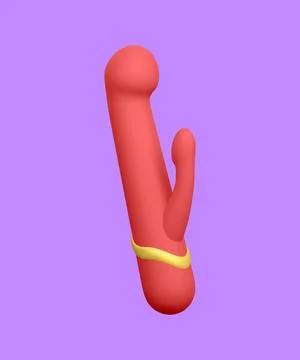 3d realistic double headed dildo vibrator isolated on light background. Sex t Stock-Illustration