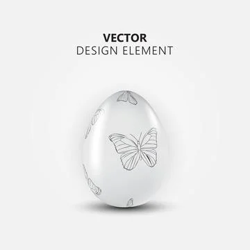 3d realistic  Easter egg. Happy Easter Design element. Vector Illustration EP Stock Illustration
