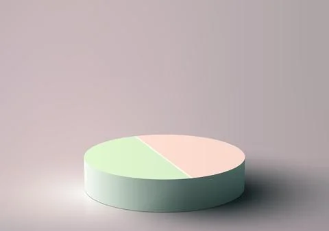 3D realistic empty green and pink pastel color podium stand on pink backgroun Stock Illustration