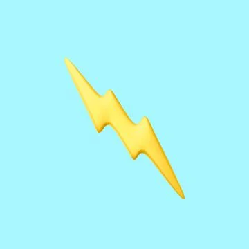 3d realistic flash lightning icon on light background. Vector illustration. Stock-Illustration
