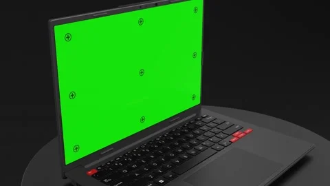 3D Realistic Generic Laptop Device Mockup With Green Screen Stock Footage 332439356