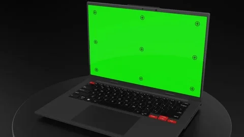 3D Realistic Generic Laptop Device Mockup With Green Screen Stock Footage 332439359