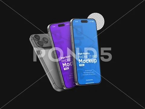  3d Realistic Generic Smartphone Device Mockup App Promo Mockup PSD Template PSD Template