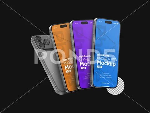  3d Realistic Generic Smartphone Device Mockup App Promo Mockup PSD Template PSD Template
