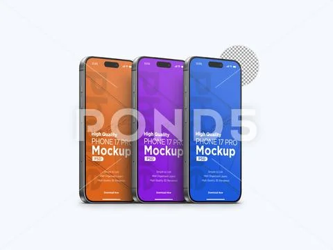  3d Realistic Generic Smartphone Device Mockup App Promo Mockup PSD Template PSD-Vorlage