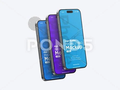  3d Realistic Generic Smartphone Device Mockup App Promo Mockup PSD Template PSD Template