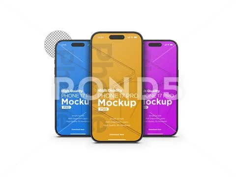  3d Realistic Generic Smartphone Device Mockup App Promo Mockup PSD Template Modello PSD