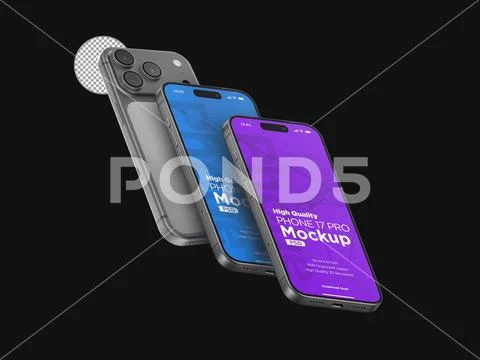  3d Realistic Generic Smartphone Device Mockup App Promo Mockup PSD Template Modello PSD