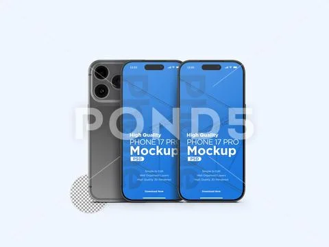  3d Realistic Generic Smartphone Device Mockup App Promo Mockup PSD Template Modello PSD