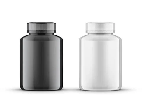 3D Realistic Glossy Plastic Bottle Medical Package Stockillustratie