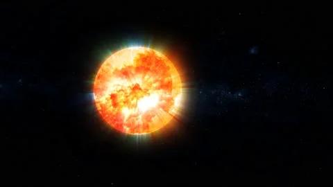 3d realistic glowing sun move on space Stock Footage 221906082