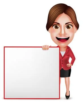3D Realistic Good Looking Professional School Teacher or Businesswoman Vector Illustrazione stock