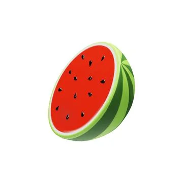 3D realistic half of watermelon. Stock Illustration