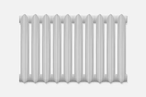 3d realistic heating battery. Radiator isolated Illustrazione stock