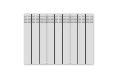 3d realistic heating battery. Radiator isolated Illustrazione stock