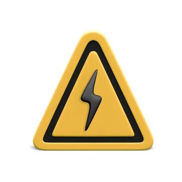 3d realistic high voltage icon isolated on white background. Danger sign. Vec Stock-Illustration